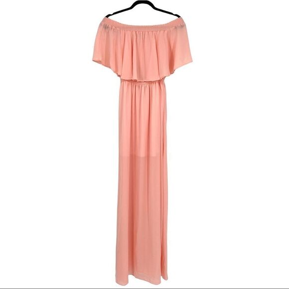 NWT Show Me Your Mumu Frosty Pink Hacienda Maxi Dress NWT Small off shoulder - Picture 3 of 11